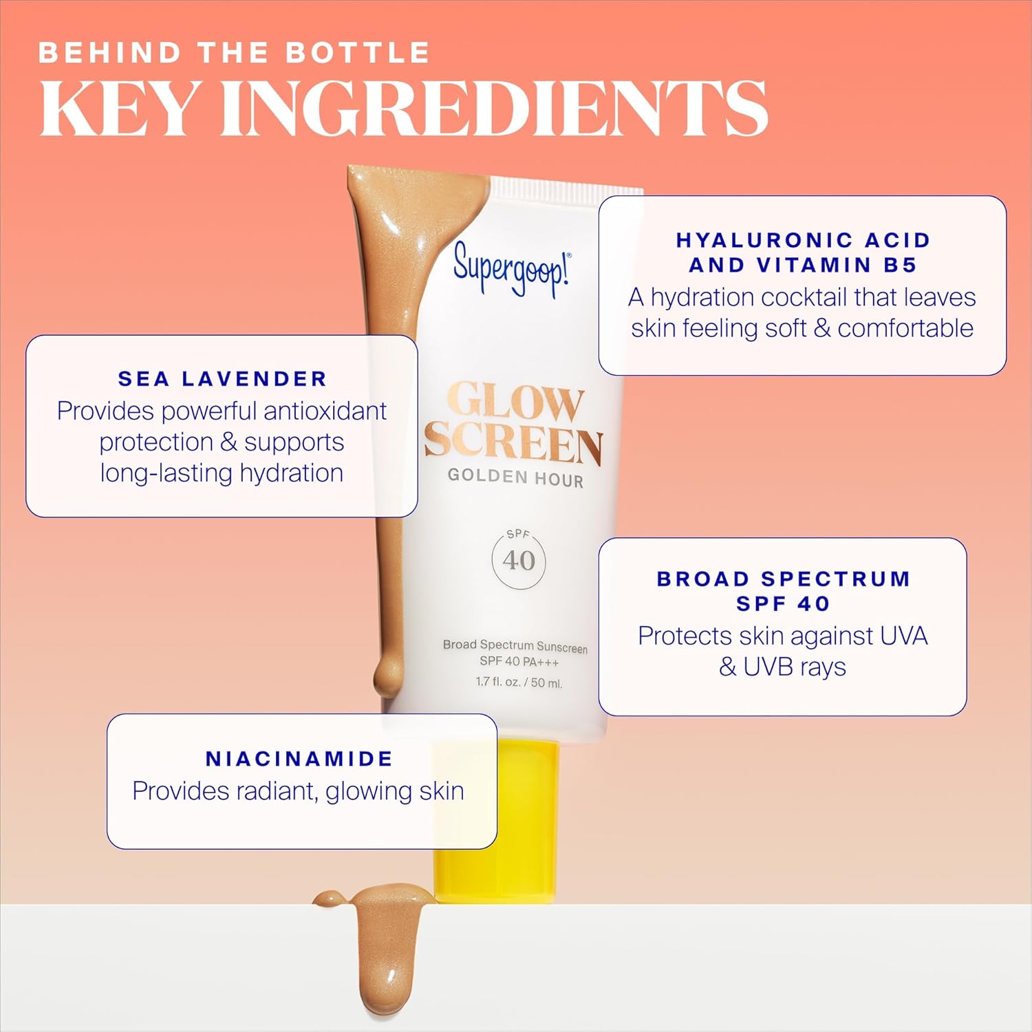 Supergoop! Glowscreen SPF 40, Sunrise (Champagne Glow) - 1.7 fl oz - Glowy Primer + Broad Spectrum Sunscreen Hydration with Hyaluronic Acid, Vitamin B5 & Niacinamide